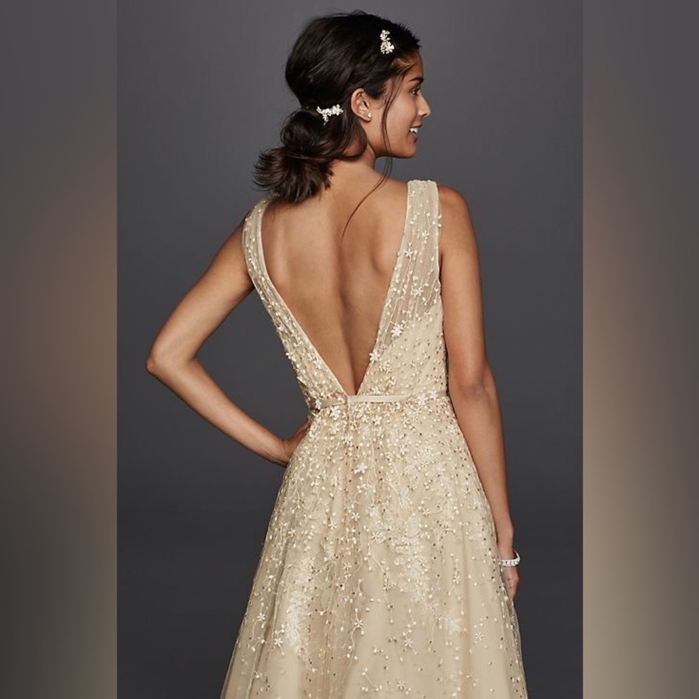 👀 Beautiful size 16 champagne Melissa Sweet wedding dress. Perfect condition!! - Picture 5 of 5